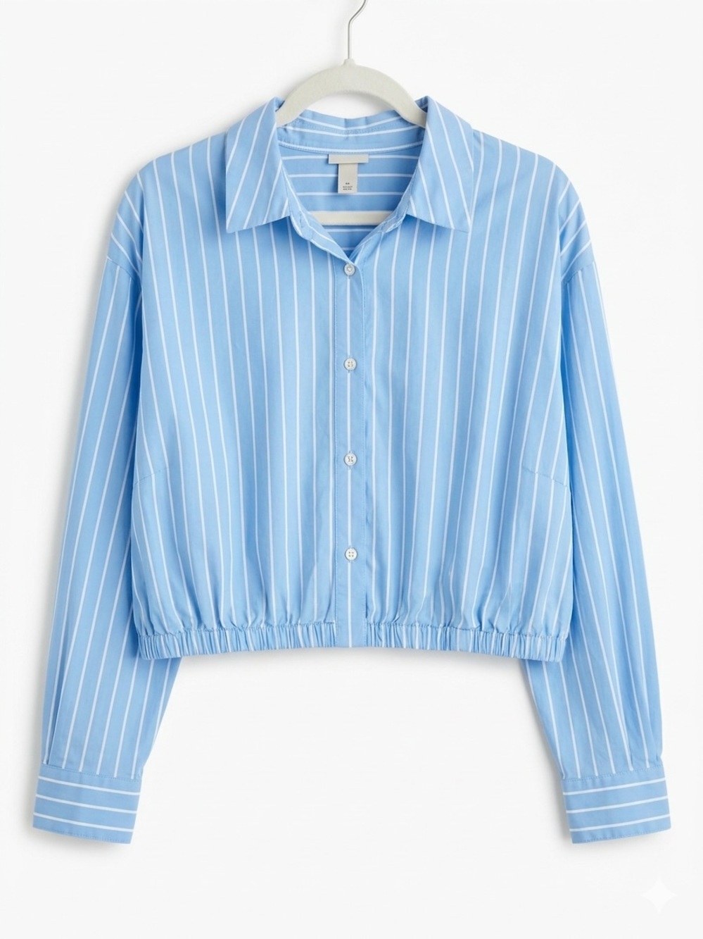 Cotton Stripe Nautical Button Down w Elastic Waist Size 2X minimalist